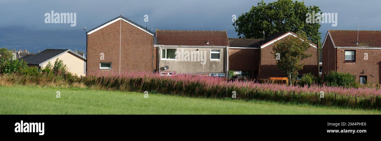 Les appartements du conseil dans les logements pauvres avec de nombreuses questions de protection sociale à Linwood Banque D'Images