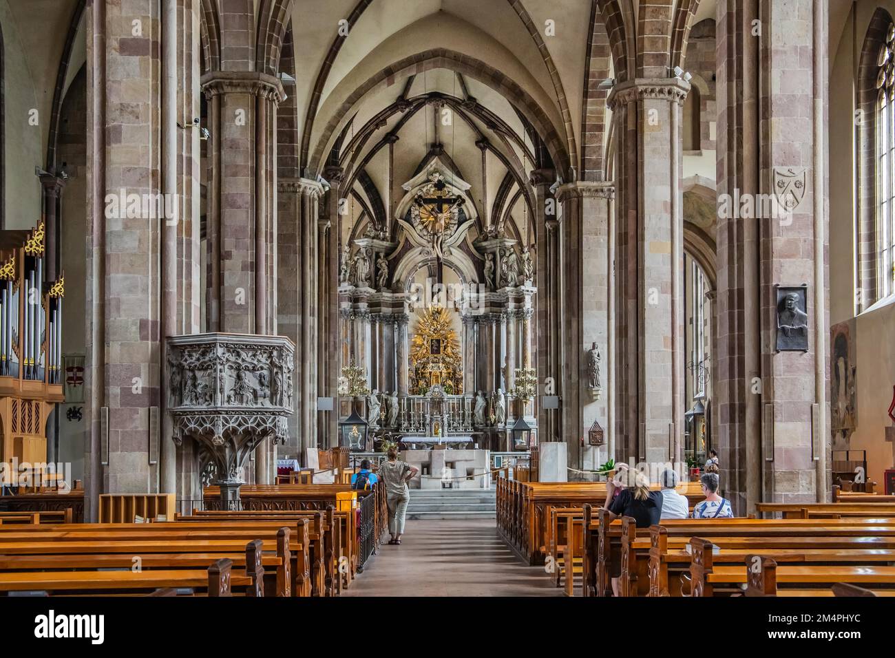 Intérieur de la cathédrale, Bolzano, province de Bolzano, Tyrol du Sud, Trentin-Haut-Adige, Italie du Nord, Italie Banque D'Images