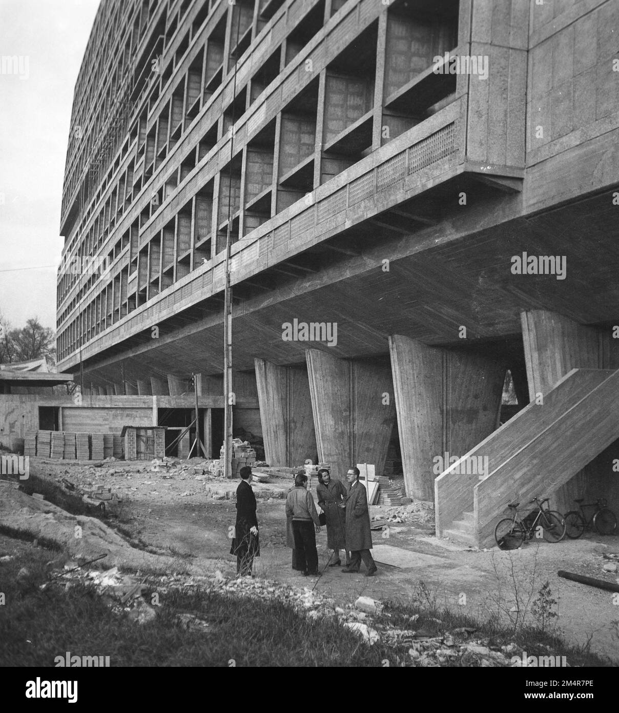 Projet de logement expérimental le Corbusier, Marseille. Photographies des programmes du Plan Marshall, des pièces justificatives et du personnel Banque D'Images