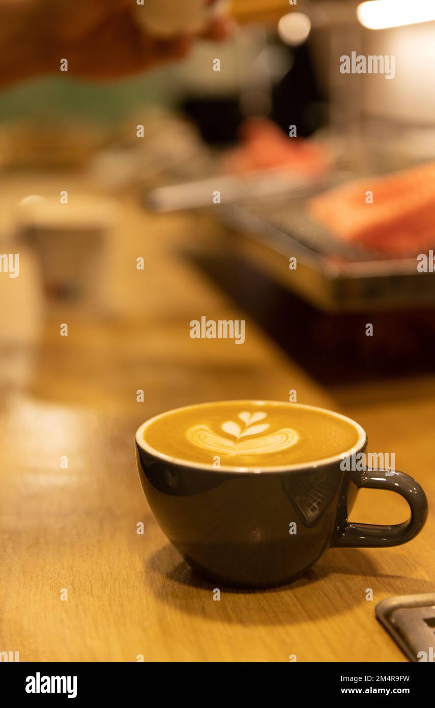 Cœurs sur un Latte Banque D'Images