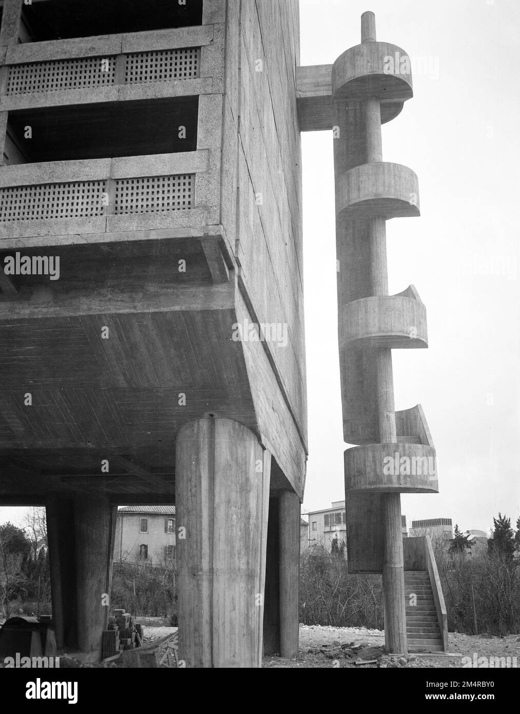 Projet de logement expérimental le Corbusier, Marseille. Photographies des programmes du Plan Marshall, des pièces justificatives et du personnel Banque D'Images