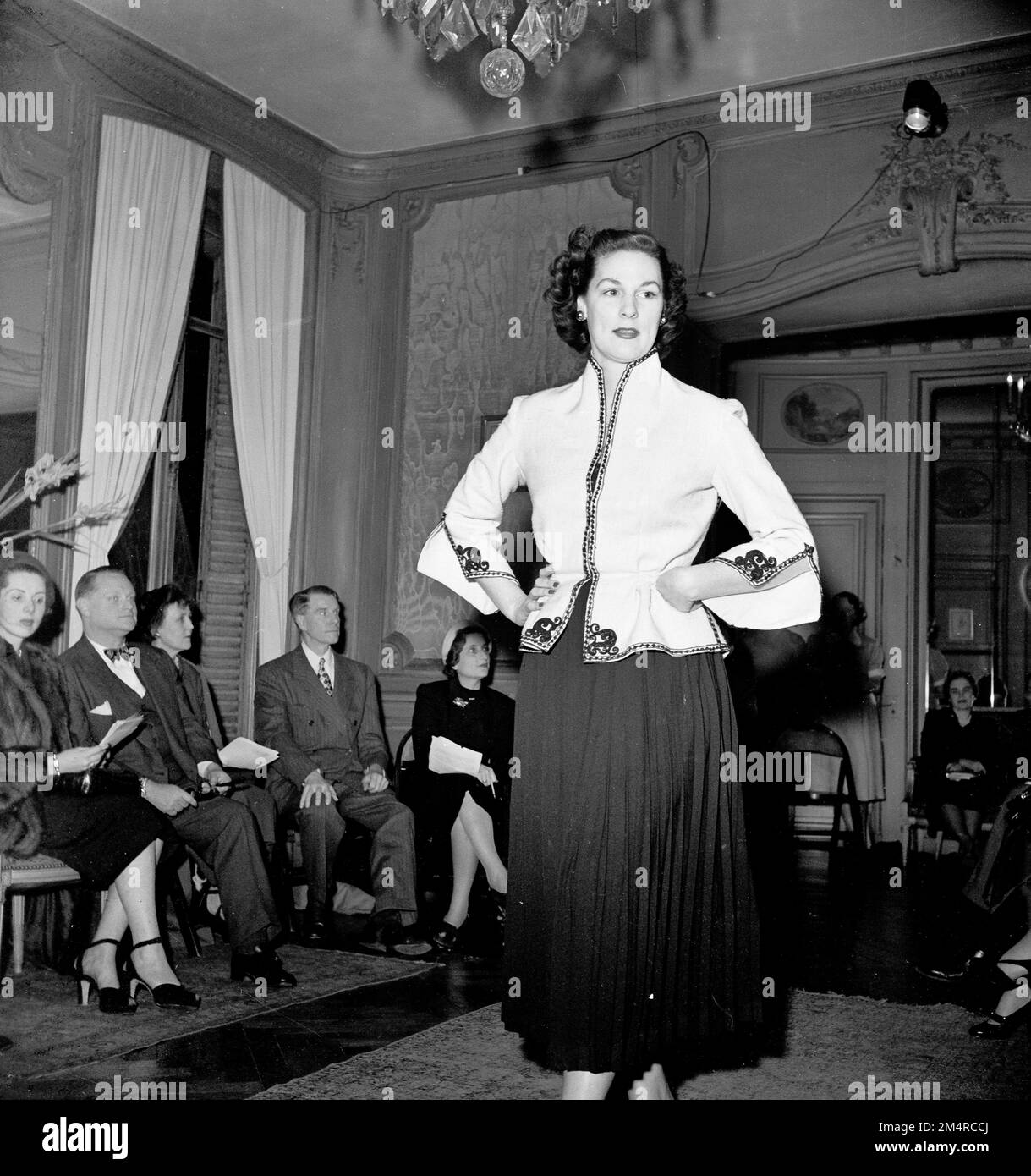 Salon de la mode grecque à Paris. Photographies des programmes du Plan Marshall, des pièces justificatives et du personnel Banque D'Images