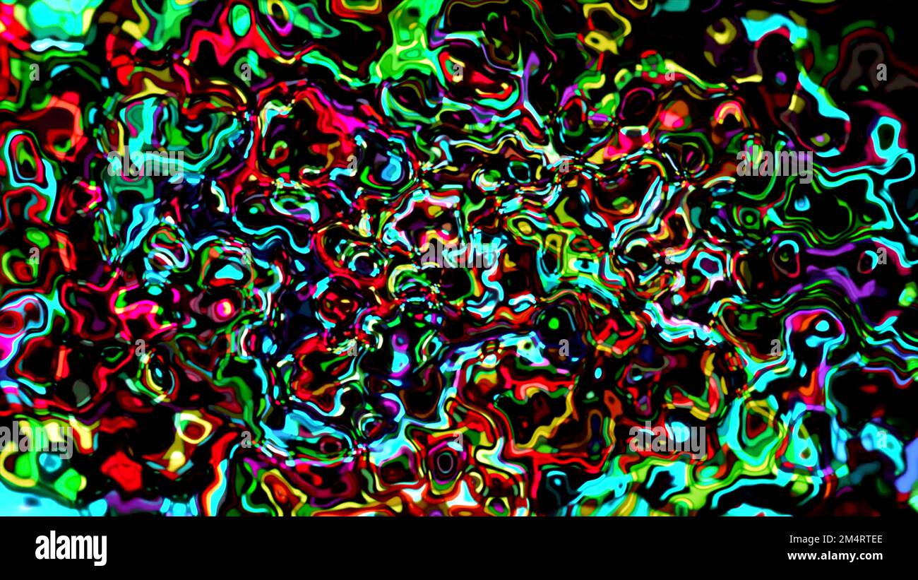 Néon lumineux couleurs floues comme dans un kaléidoscope . Motion . Un arrière-plan étincelant et changeant de couleur sur lequel les motifs sont visibles dans l'animation. Bonjour Banque D'Images