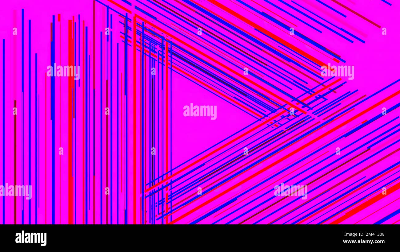 Fond violet et blanc. Motion.les lignes multicolores minces forment un triangle dans l'animation. 4K images de haute qualité Banque D'Images