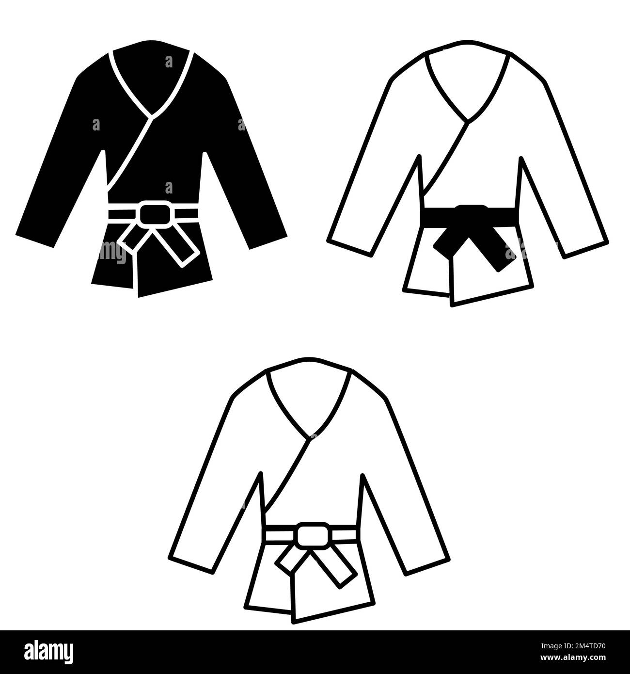 Icône de combinaison de karaté sur fond blanc. contours kimono vector icon.  symbole uniforme judo. Signe des arts martiaux. style plat Photo Stock -  Alamy