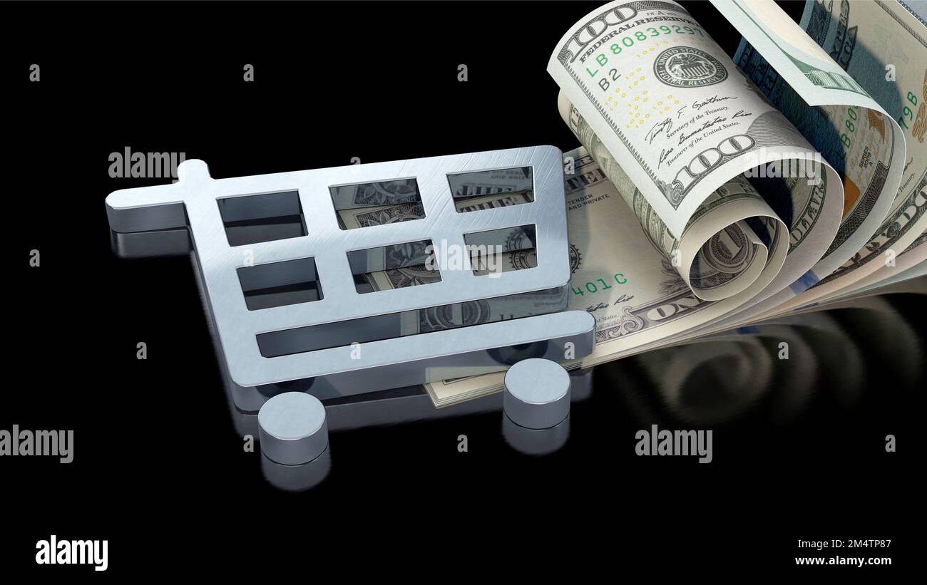 Image symbolique sur le sujet des ventes, des prix, des coûts, etc. Dans le commerce de détail / en ligne Banque D'Images
