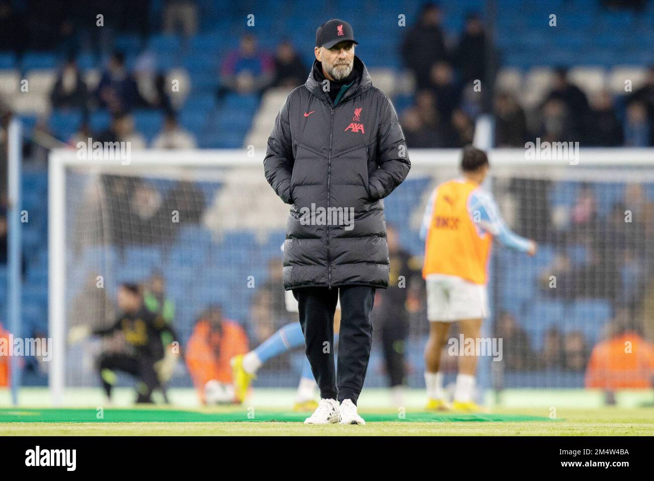 Jurgen Klopp, responsable de Liverpool, lors de l'échauffement avant la coupe de la Ligue anglaise, coupe de Carabao ronde de l'EFL 4th, match de football entre Manchester City et Liverpool sur 22 décembre 2022 au stade Etihad de Manchester, Angleterre - photo : Ian Stephen/DPPI/LiveMedia Banque D'Images