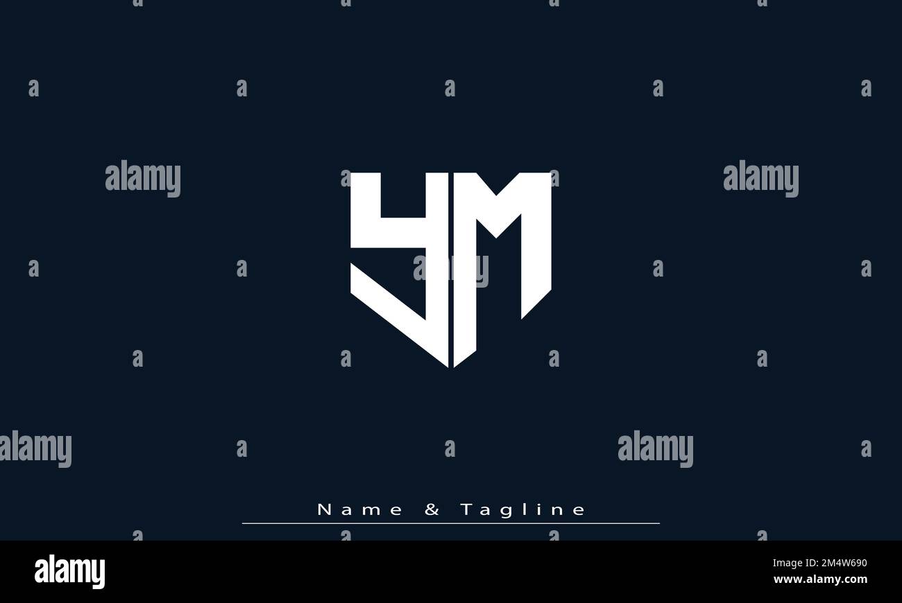 Lettres de l'alphabet initiales Monogram logo YM , MY Illustration de Vecteur
