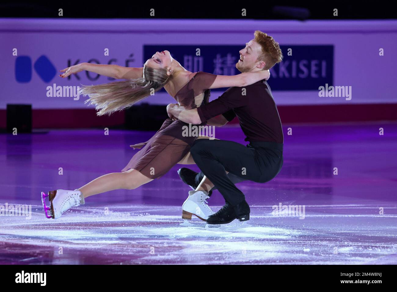 Palavela, Turin, Italie, 11 décembre 2022, Nadiia Bashynska et Peter Beaumont (Canada - Junior Ice Dance 1st place) pendant 2022 patinage Grand P de l'UIP Banque D'Images
