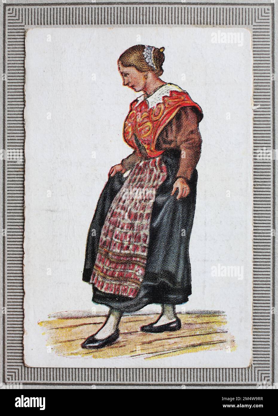 Trachten in Deutschland im 19. Jahrhundert, Rheinland, Moselländerin, Frau aus dem Tal der Mosel, Historisch, restauration numérique Reproduktion von einem Sammelbild aus dem Jahre ca 1910 / costumes traditionnels en Allemagne au 19th siècle, Rhénanie, Moselle paysfemme, femme de la vallée de la Moselle, historique, reproduction numériquement restaurée à partir d'une image collective de l'année vers 1910 Banque D'Images