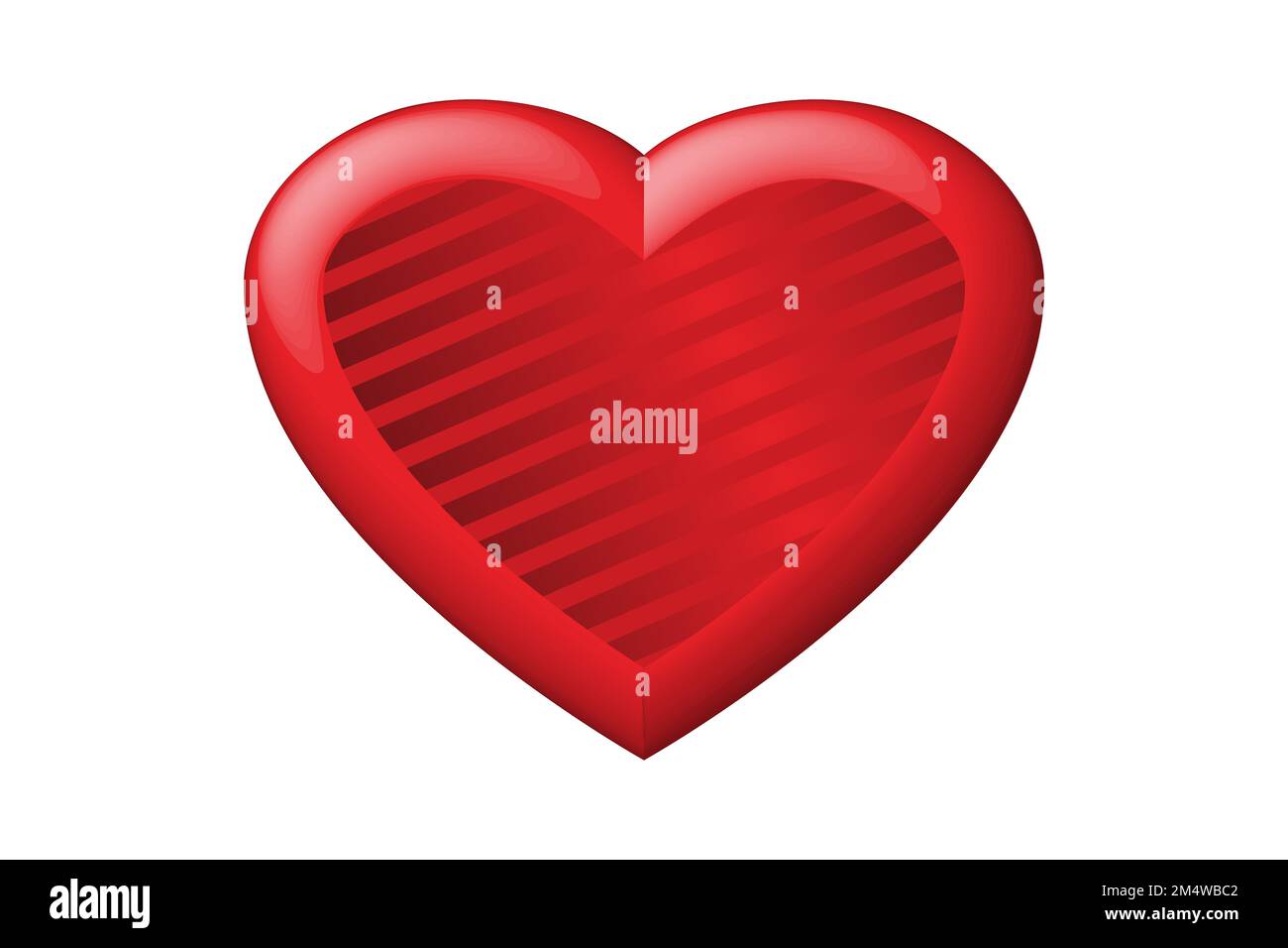 Illustration du symbole de la Saint-Valentin, forme de coeur 3D effet. parfait pour le motif saint-valentin Banque D'Images