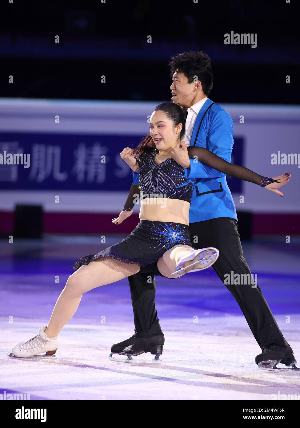 Palavela, Turin, Italie, 11 décembre 2022, Hannah Lim et Ye Quan (Corée - Junior Ice Dance 2nd place) pendant les finales du Grand Prix de patinage 2022 de l'UIP - D. Banque D'Images