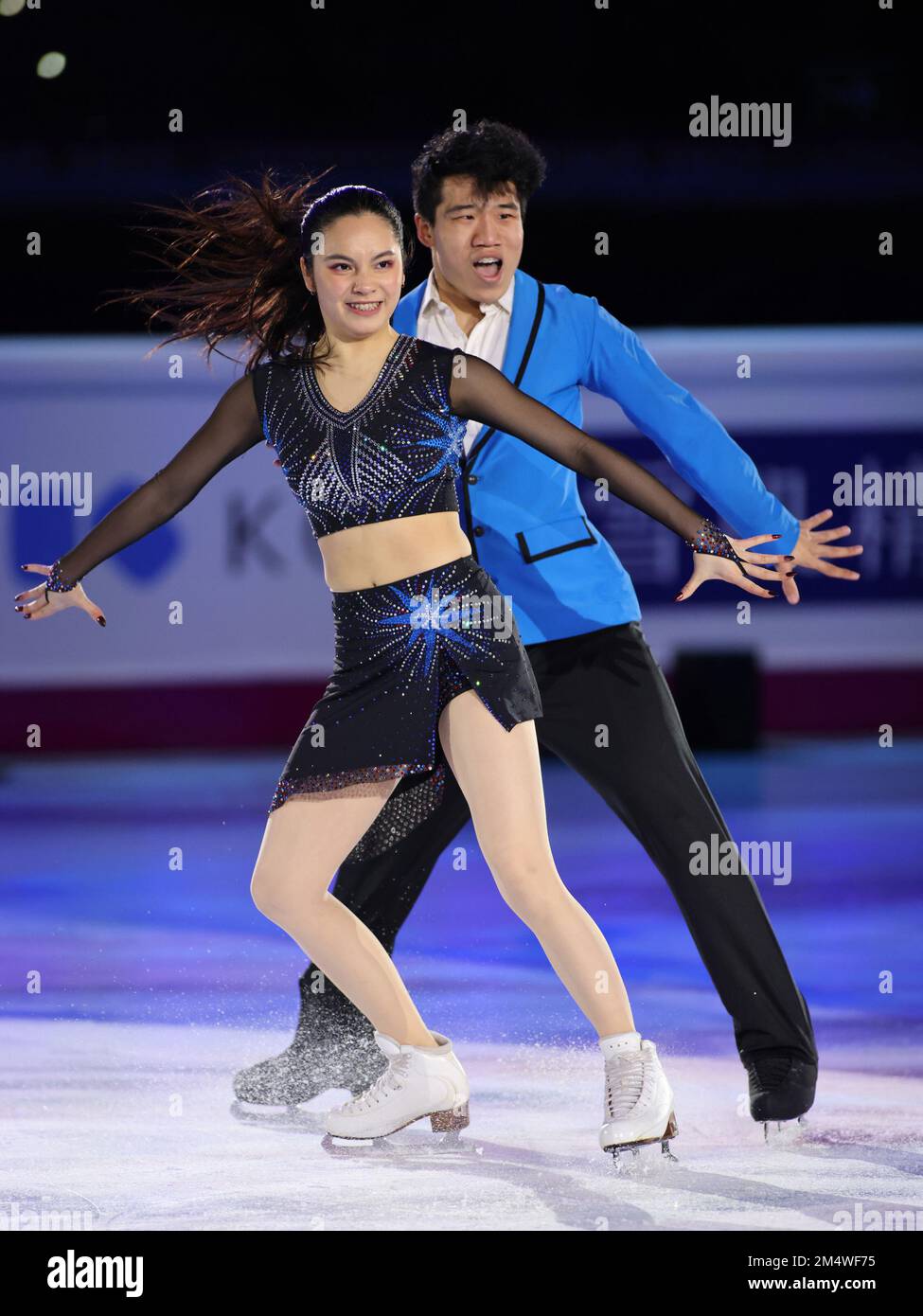 Palavela, Turin, Italie, 11 décembre 2022, Hannah Lim et Ye Quan (Corée - Junior Ice Dance 2nd place) pendant les finales du Grand Prix de patinage 2022 de l'UIP - D. Banque D'Images