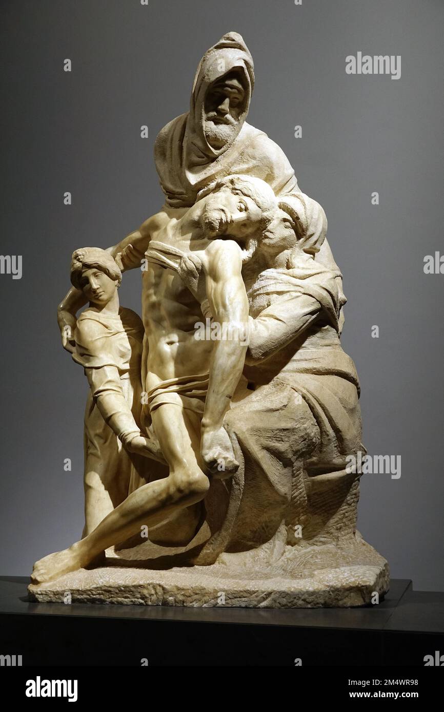 La Deposition (Michel-Ange), Pieà Bandini, Museo dell’Opera del Duomo, Musée des œuvres de la Cathédrale, Florence, Toscane, Italie Banque D'Images