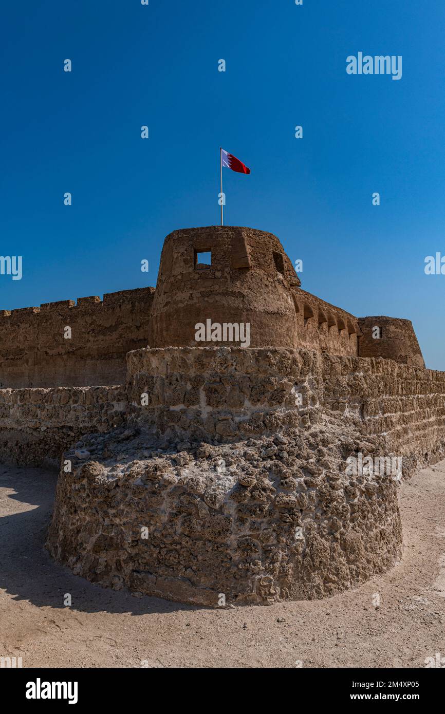 Bahreïn, gouvernorat de Muharraq, Arad, extérieur du fort historique d'Arad Banque D'Images