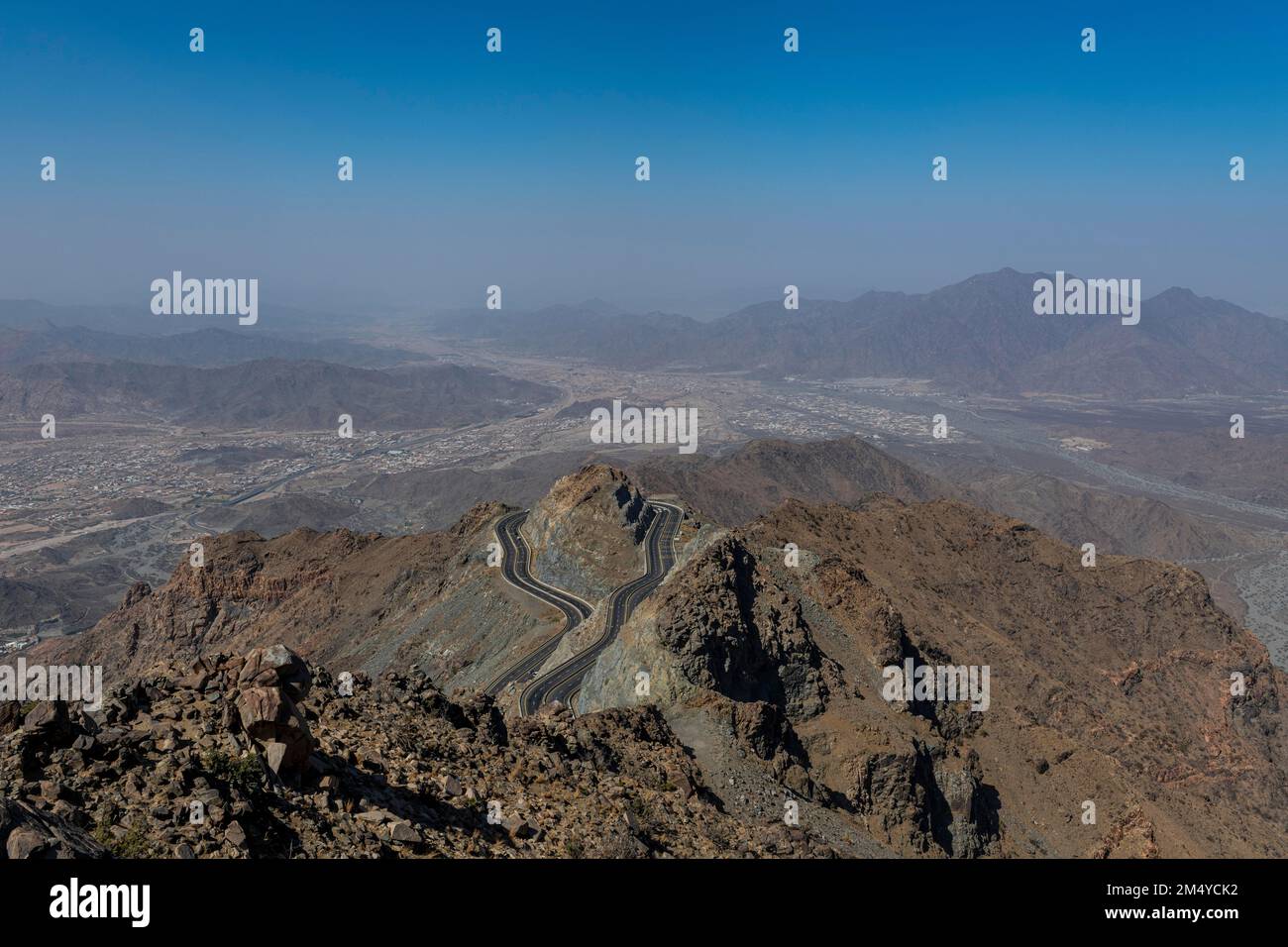 Route Al Hada entre les montagnes, Taif, Royaume d'Arabie Saoudite Banque D'Images