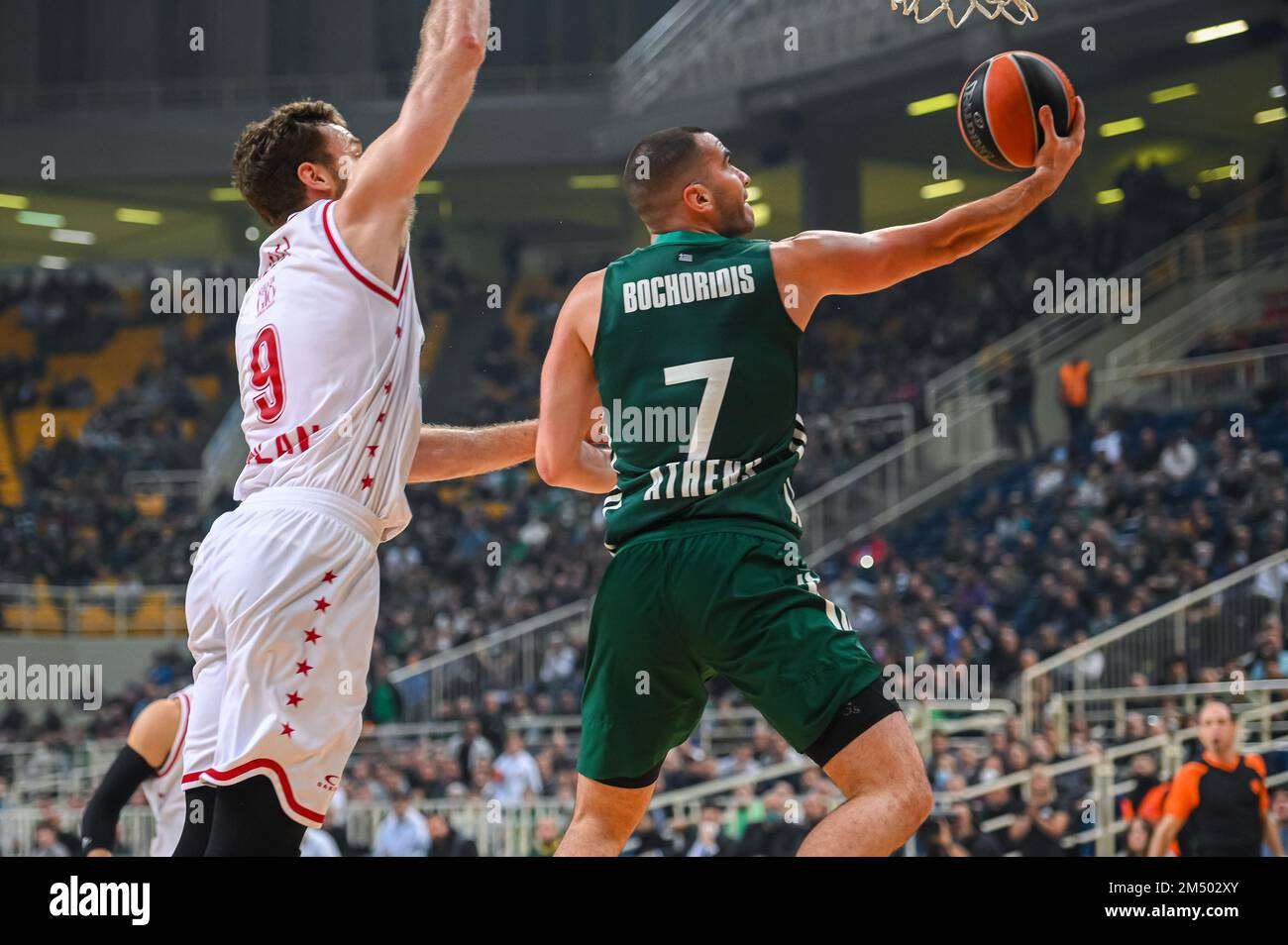 #7 ELEFTHERIOS BOCHORIDIS de Panathinaikos Athènes pendant l'Euroligue, Round 12, match entre Panathinaikos Athènes et EA7 Emporio Armani Milano à Banque D'Images