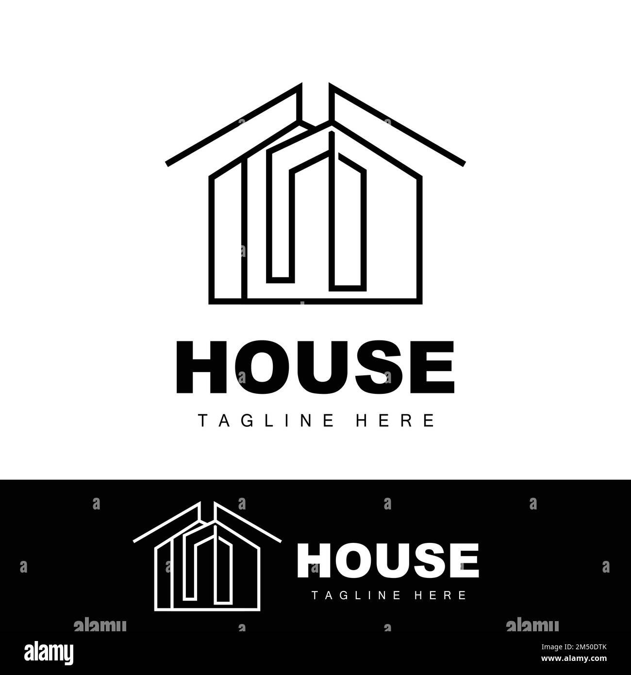 Logo de maison, vecteur de bâtiment simple, conception de construction, logement, immobilier, Location de propriété Illustration de Vecteur