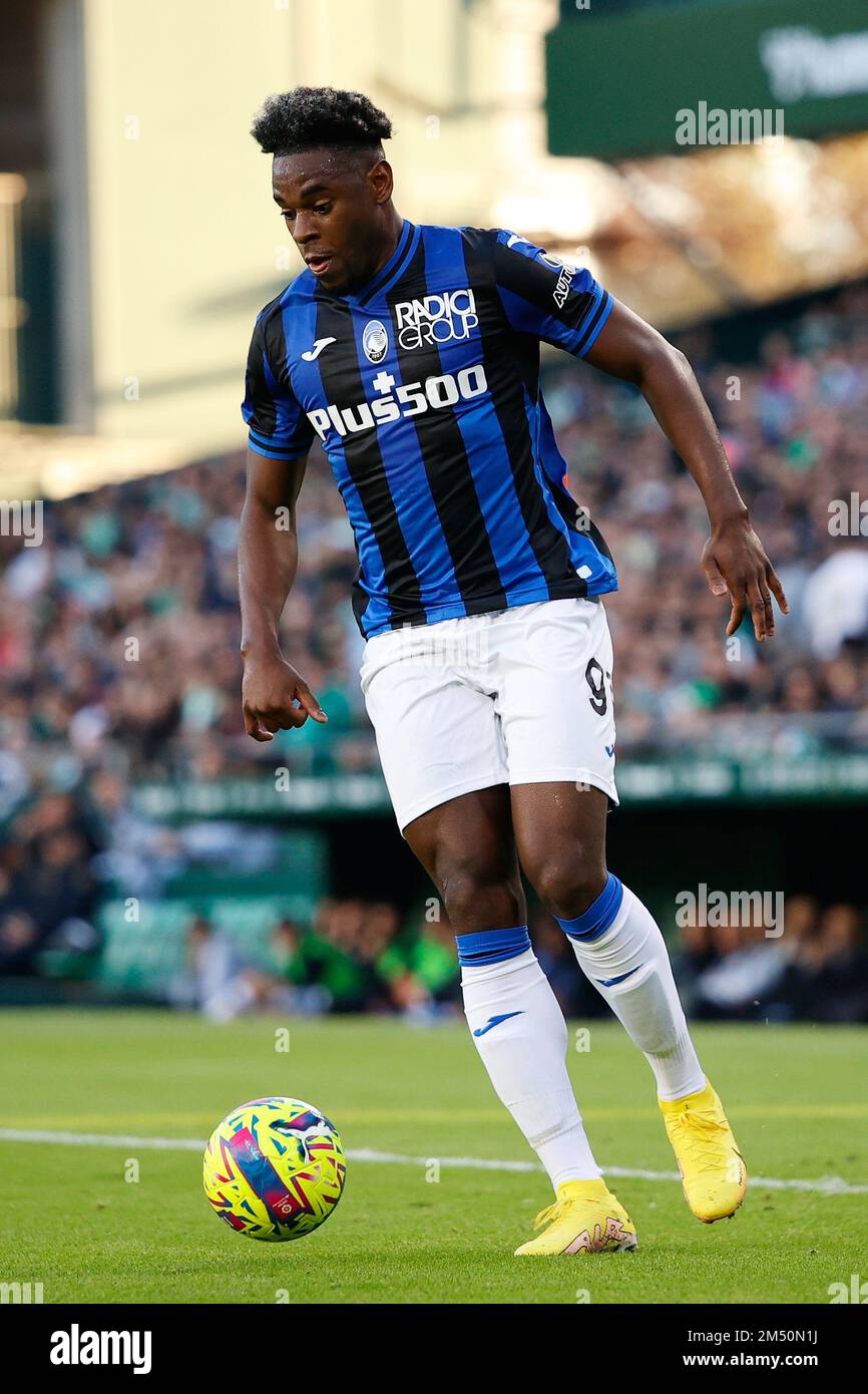 Séville, Espagne. 23rd décembre 2022. Duvan Zapata (91) d'Atalanta vu pendant le football amical entre Real Betis et Atalanta à l'Estadio Benito Villamarin à Séville. (Crédit photo : Gonzales photo/Alamy Live News Banque D'Images