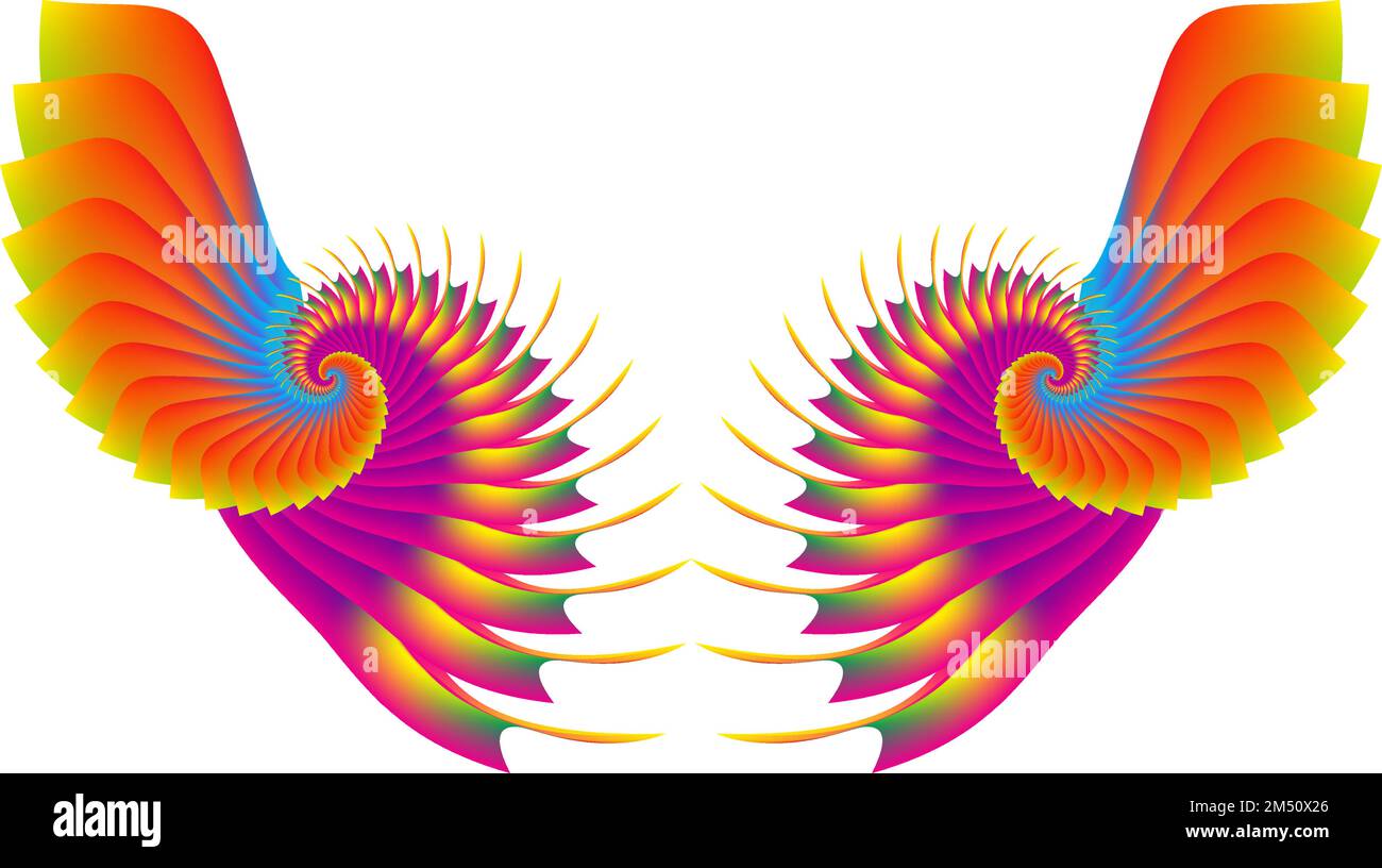 Illustration des ailes avec des gradations colorées avec un concept abstrait Illustration de Vecteur