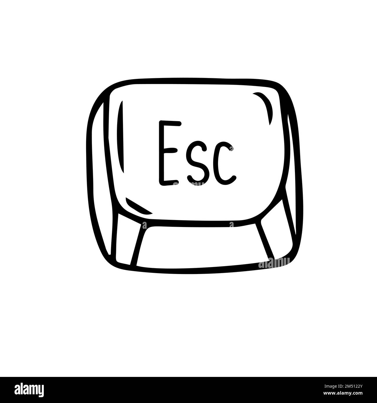 Icône de la touche ESC Escape. Symbole du bouton du clavier, dessin de  contour noir et blanc. Illustration vectorielle isolée Image Vectorielle  Stock - Alamy