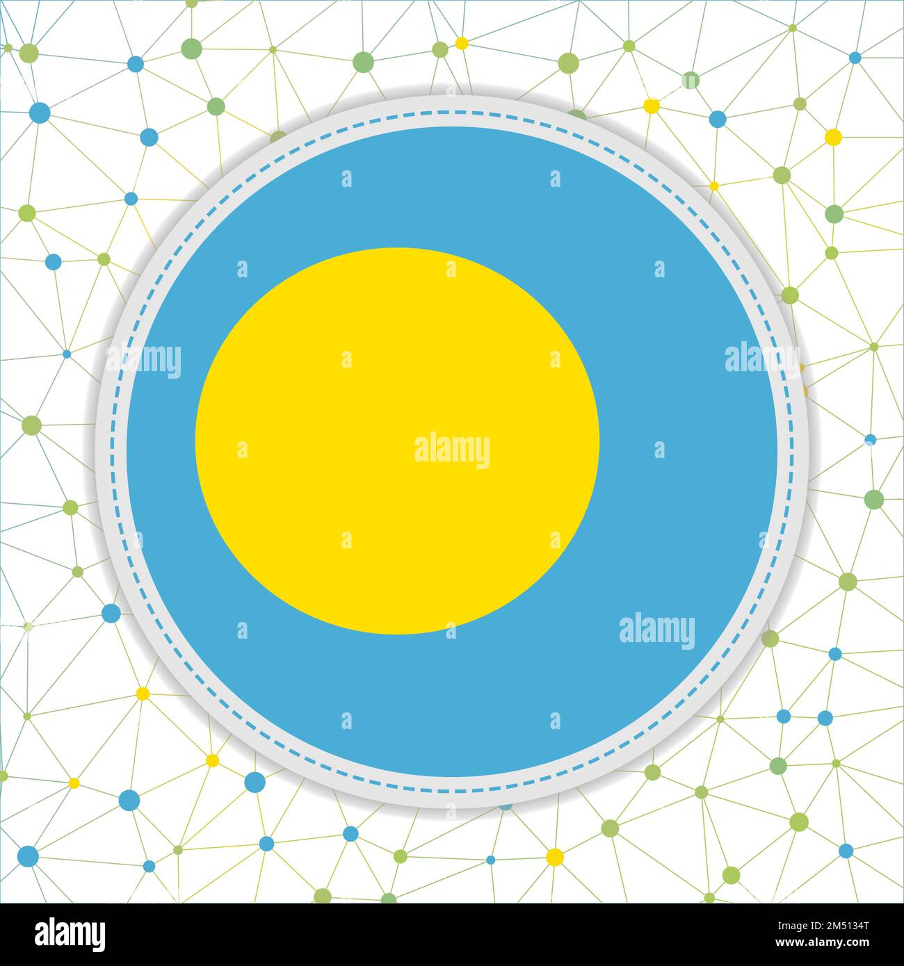 Drapeau des Palaos avec fond de réseau. Signe Palau. Illustration vectorielle puissante. Illustration de Vecteur