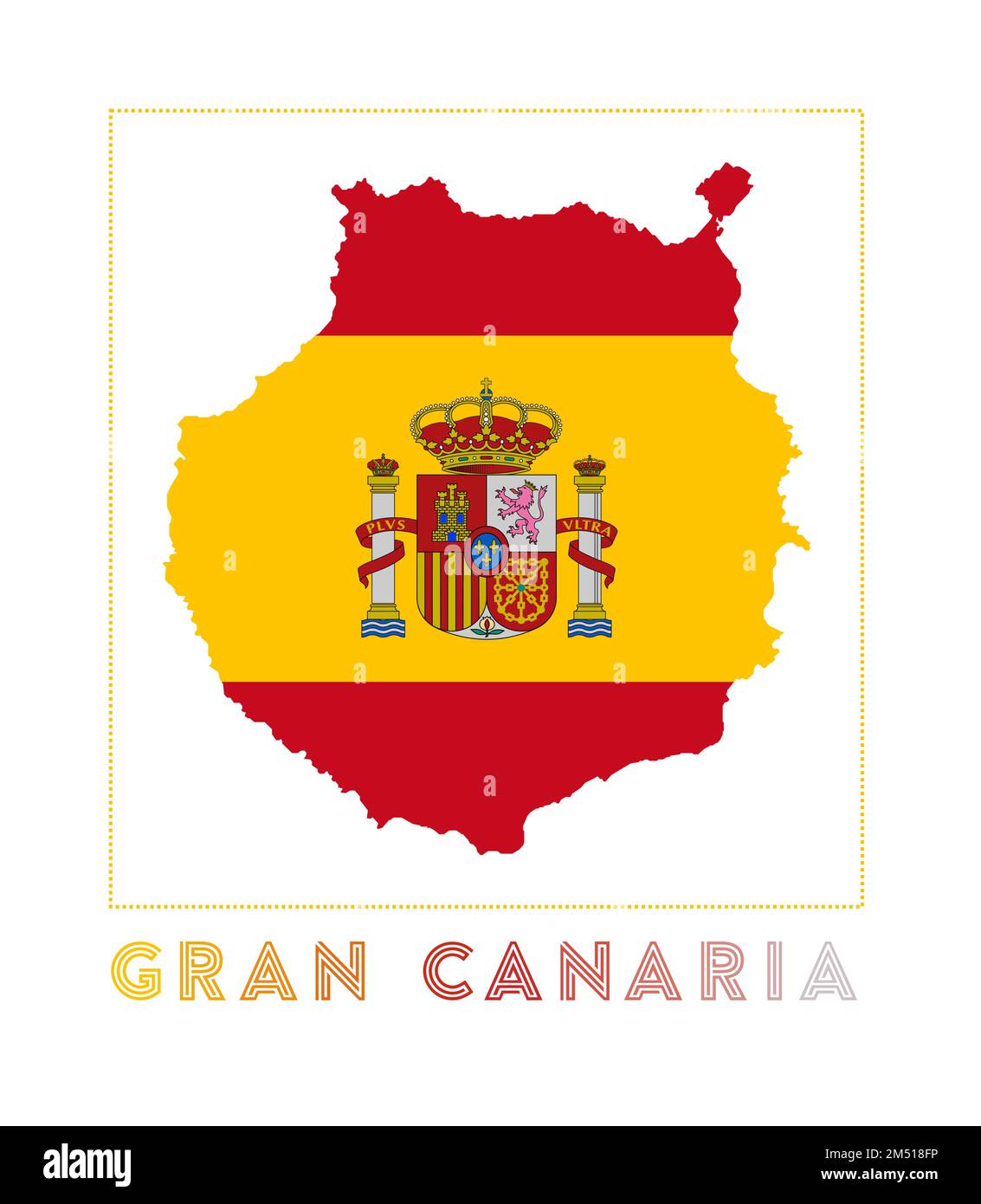 Autocollants Drapeau Gran Canarie – Îles Canaries – 75mm – Vinyle Brillant – Lot