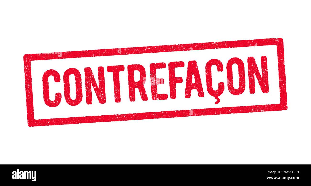 Illustration vectorielle du mot Contretfacon (contrefait en français) en tampon d'encre rouge Illustration de Vecteur