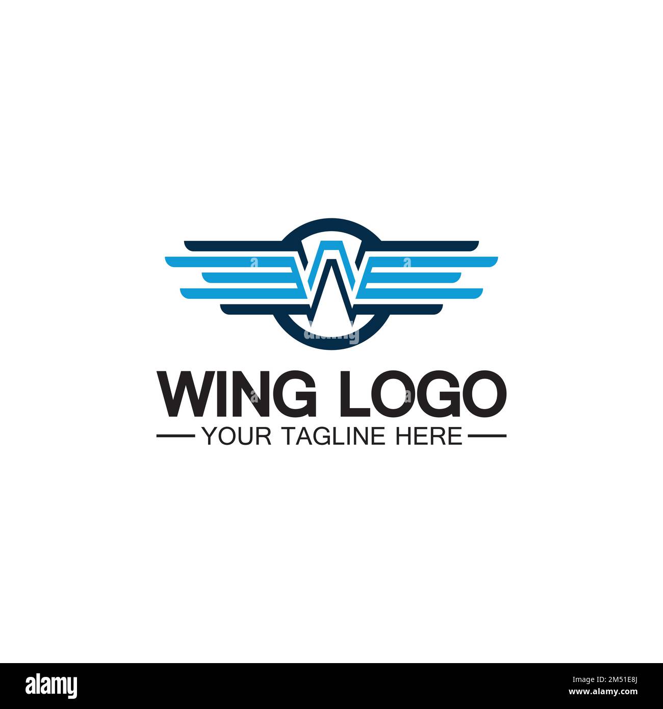 Lettre W pour logo des ailes, combinaison avec lettre et ailes Illustration de Vecteur