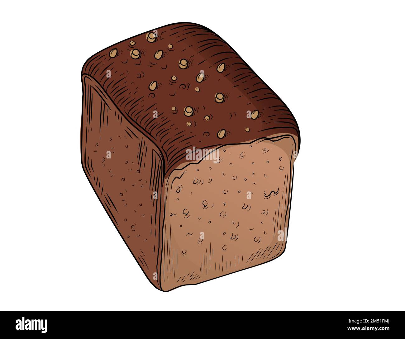 Illustration vectorielle de style pain de blé frais et savoureux, isolée sur fond blanc Illustration de Vecteur