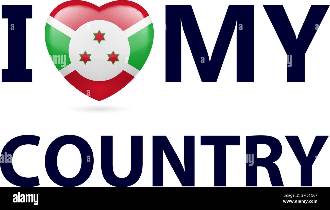Coeur aux couleurs du drapeau burundais. J'aime mon pays - le Burundi Illustration de Vecteur