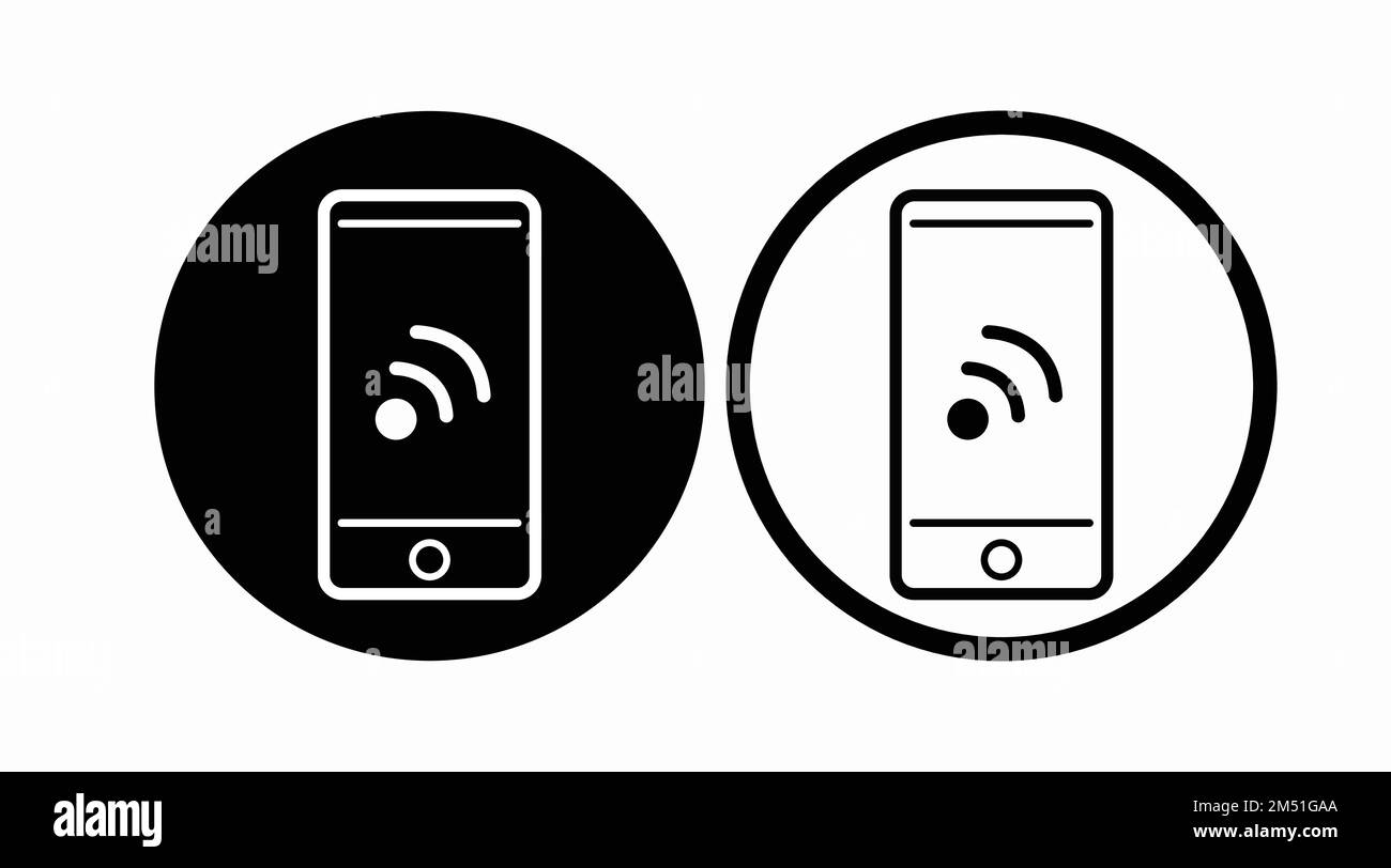 Icône Wi-Fi du smartphone définie.Ensemble d'icônes modifiables isolées par vecteur Illustration de Vecteur