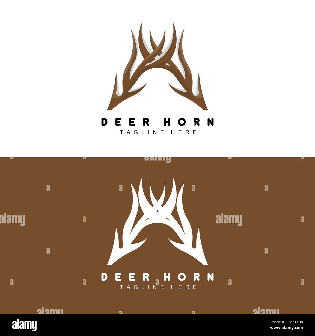 Logo Deer Antler, illustration d'icône Antler, vecteur animal Santa de Noël, conception de marque Illustration de Vecteur