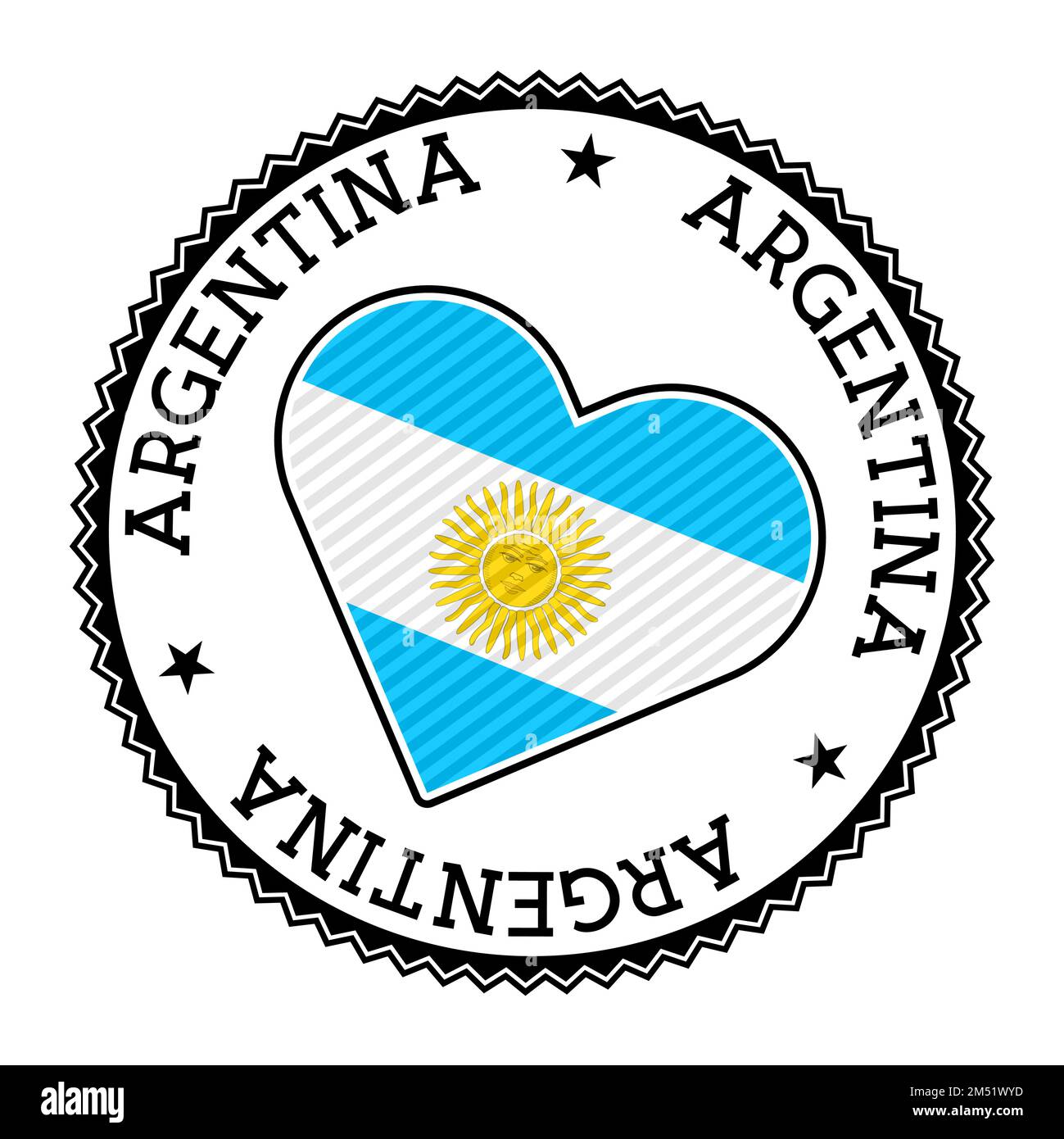 Insigne de coeur d'Argentine. Logo vectoriel de l'Argentine Illustration vectorielle attrayante. Illustration de Vecteur