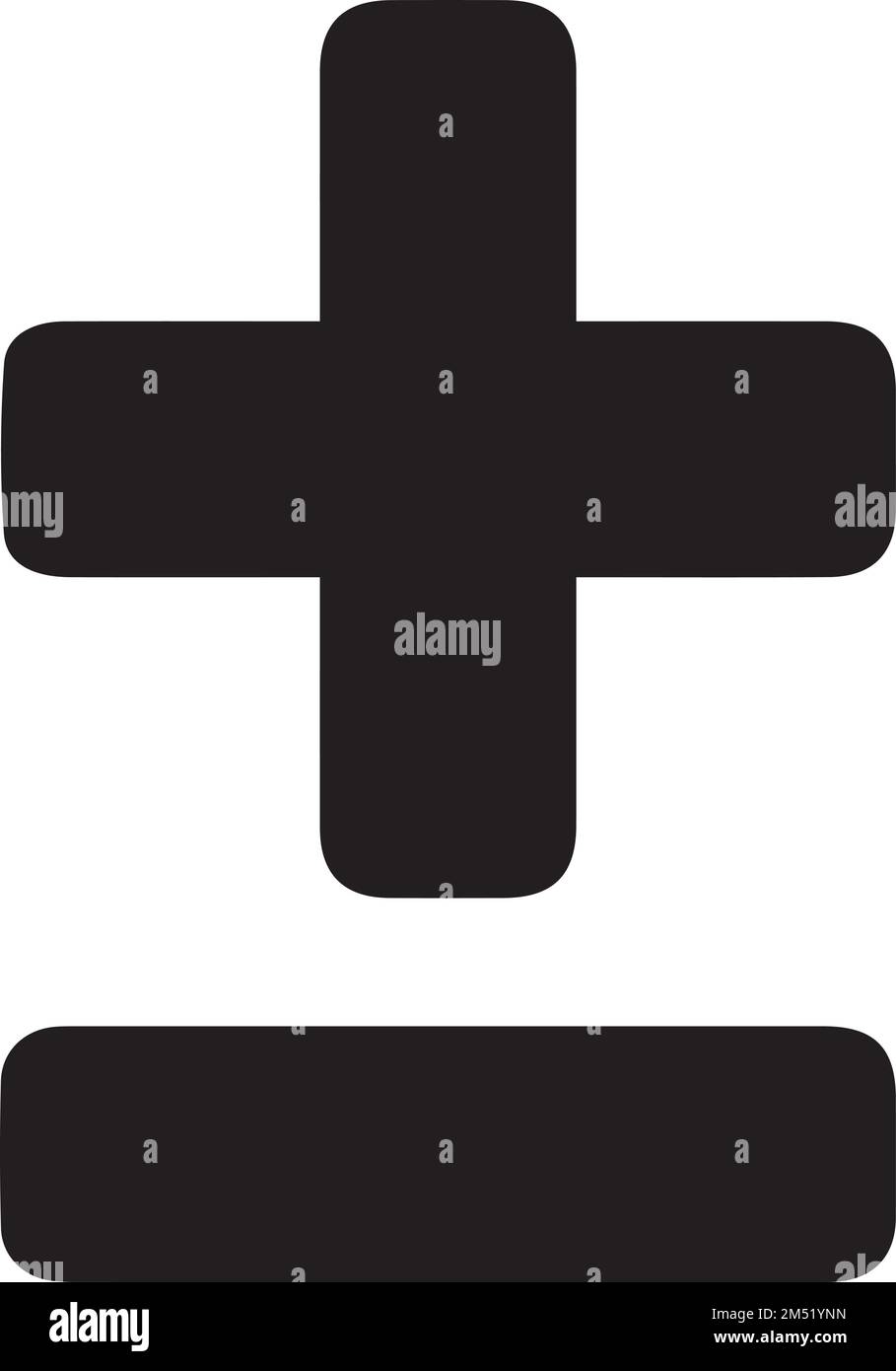 Symboles plus et moins. Symbole mathématique de base. isolé Illustration de Vecteur