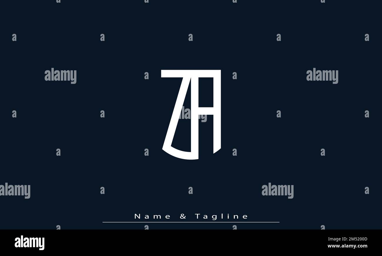 Lettres de l'alphabet initiales Monogram logo ZA , AZ Illustration de Vecteur