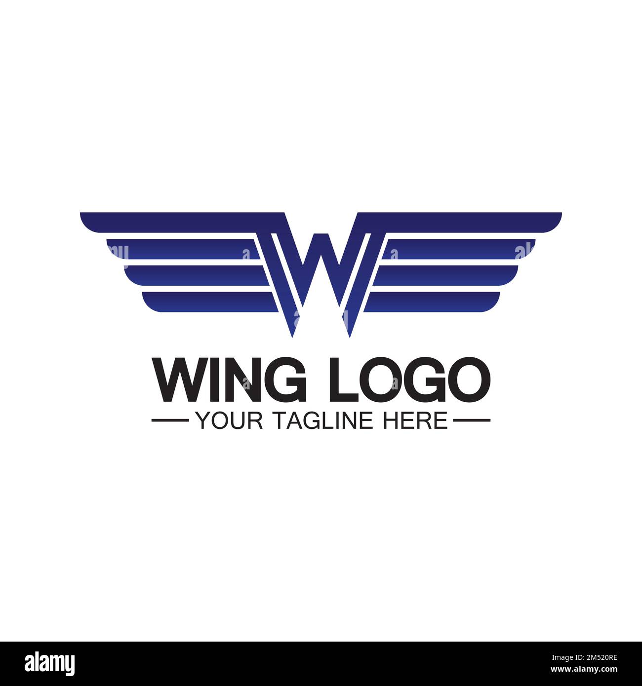 Lettre W pour logo des ailes, combinaison avec lettre et ailes Illustration de Vecteur