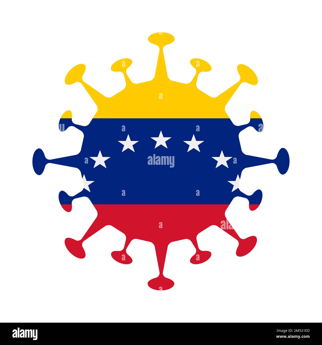 Drapeau du Venezuela en forme de virus. Signe du pays. Illustration vectorielle. Illustration de Vecteur