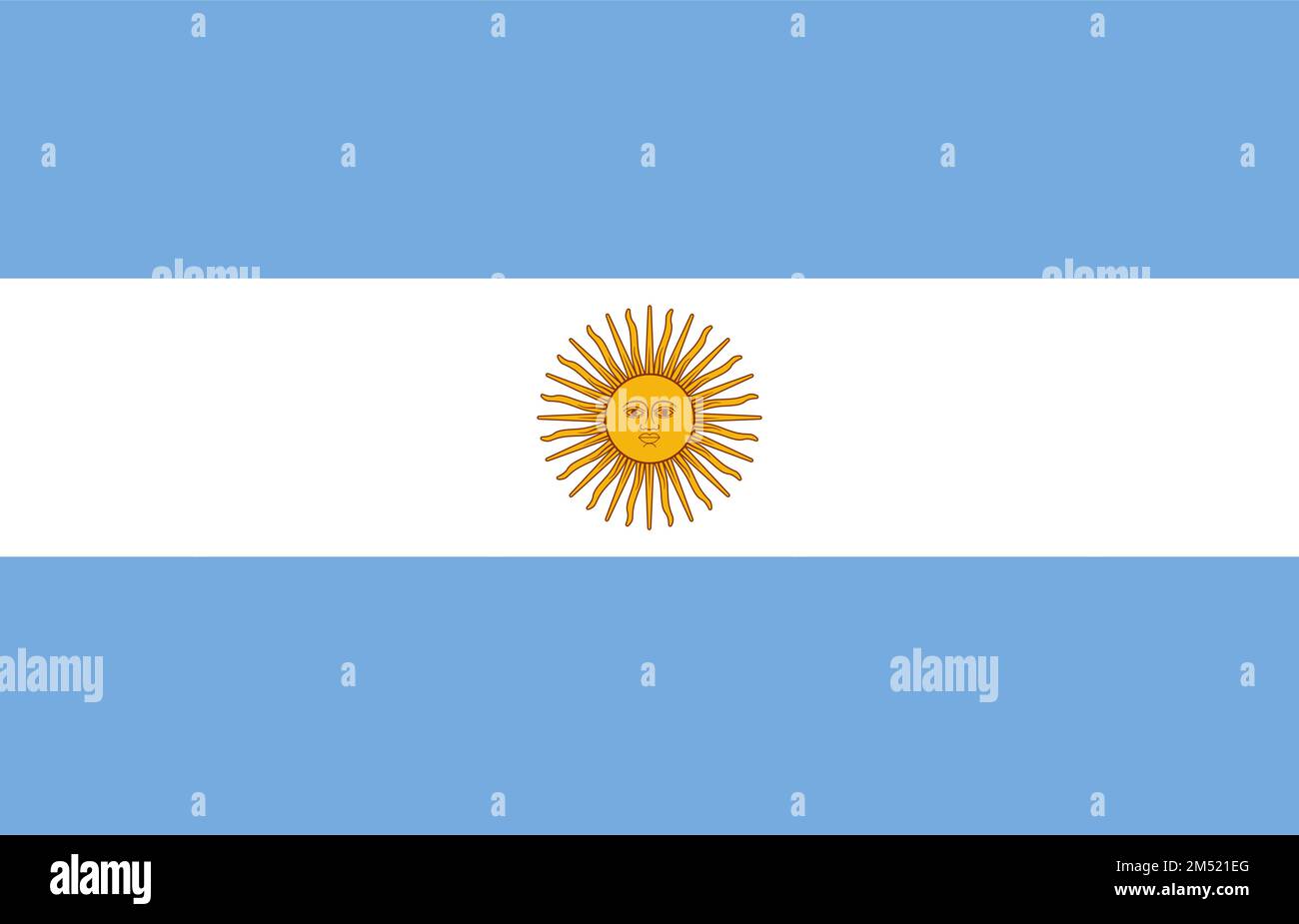 Drapeau officiel de l'Argentine, couleurs et proportions correctes. Drapeau national argentin. Illustration vectorielle Illustration de Vecteur