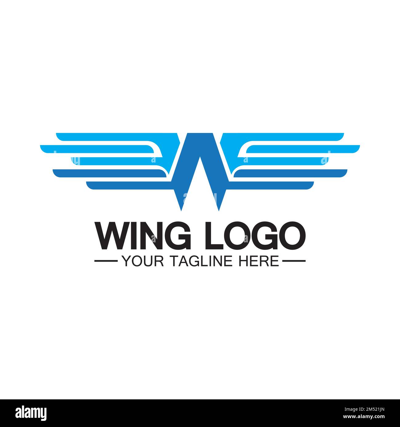 Lettre W pour logo des ailes, combinaison avec lettre et ailes Illustration de Vecteur