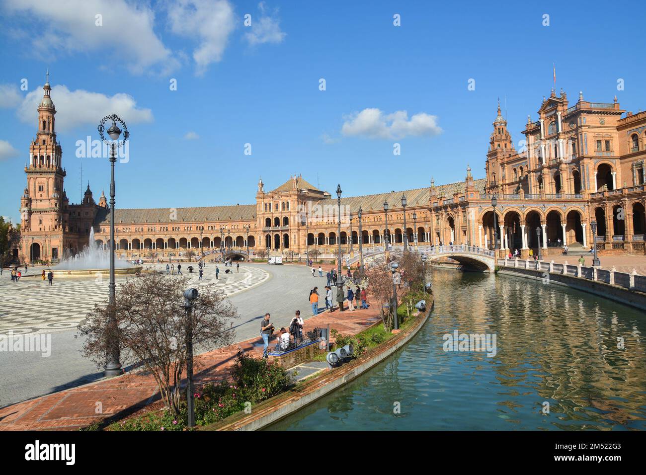 Place d'Espagne à Séville. La ville de Séville, Espagne, Andalousie. Banque D'Images