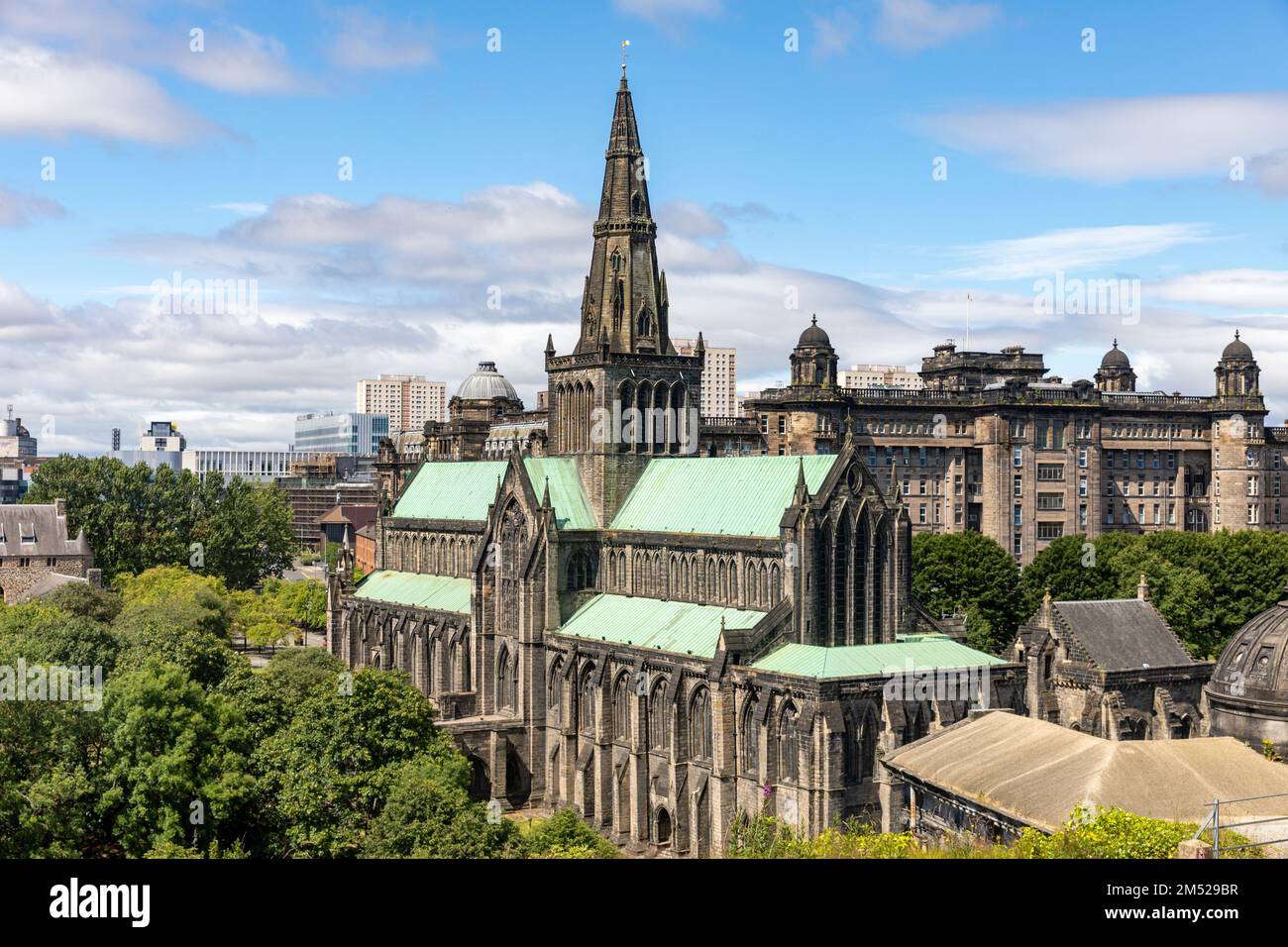 Extérieur du bâtiment de la cathédrale de Glasgow, été 2022, le plus ancien bâtiment de glasgow et aussi un bâtiment de l'église paroissiale,Glasgow,Écosse,Grande-Bretagne Banque D'Images