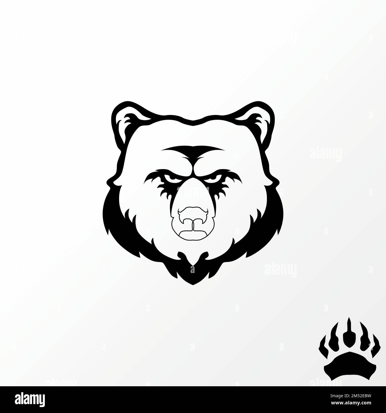 Unique tête et main ours en image graphique icône logo design abstrait concept vecteur stock. Peut être utilisé comme symbole d'animal ou de sauvagerie Illustration de Vecteur