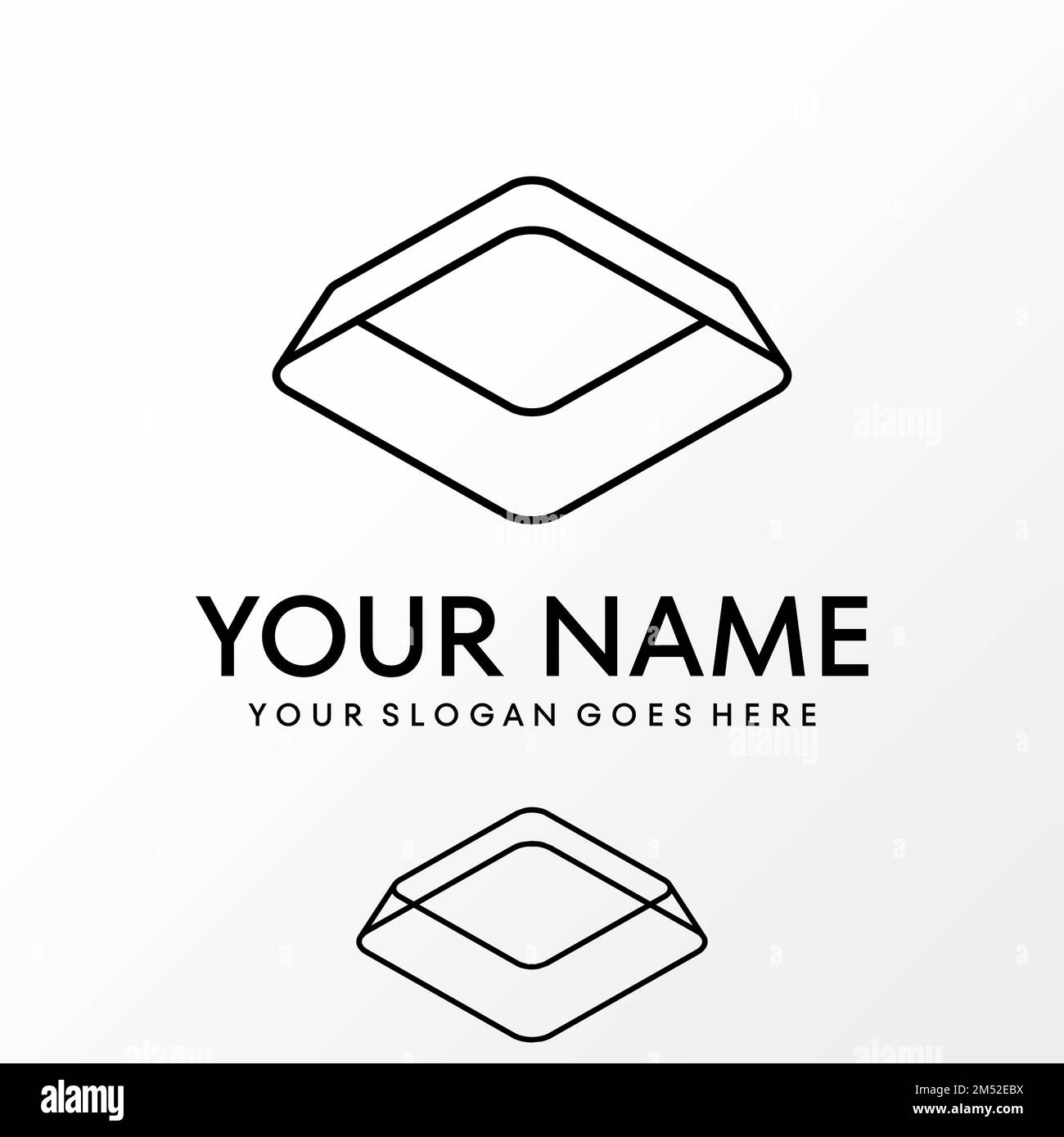 Forme de ligne rectangulaire unique avec modification simple image graphique icône logo design abstrait concept vecteur stock. utilisé comme symboles liés à l'icône. Illustration de Vecteur