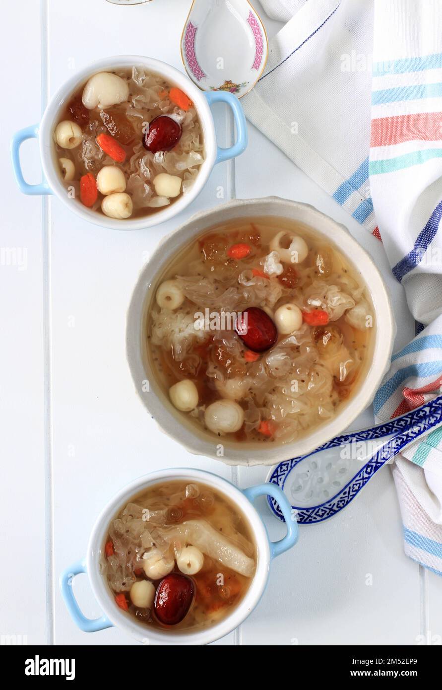 Nourriture cantonaise à base de pachaque, Triple Collagen Food, vue de dessus Banque D'Images