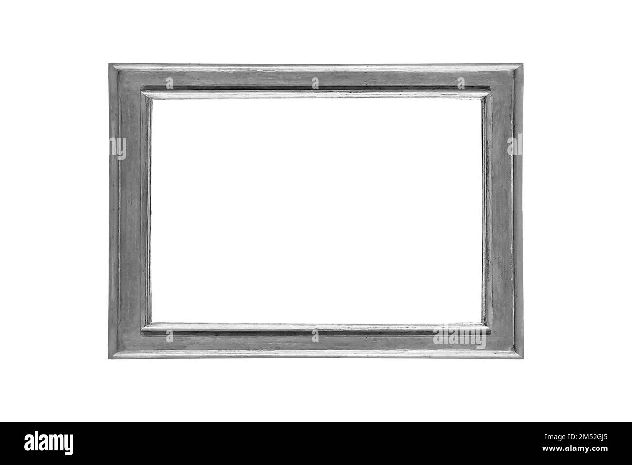 Cadre photo à bordure en bois gris délavé minimaliste moderne aspect rectangulaire Banque D'Images