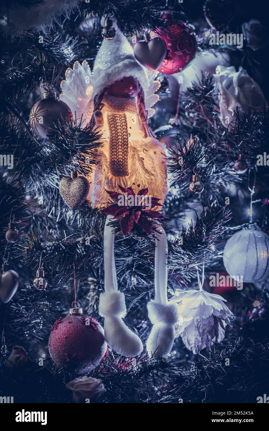 Sapin de Noël avec décoration Banque D'Images