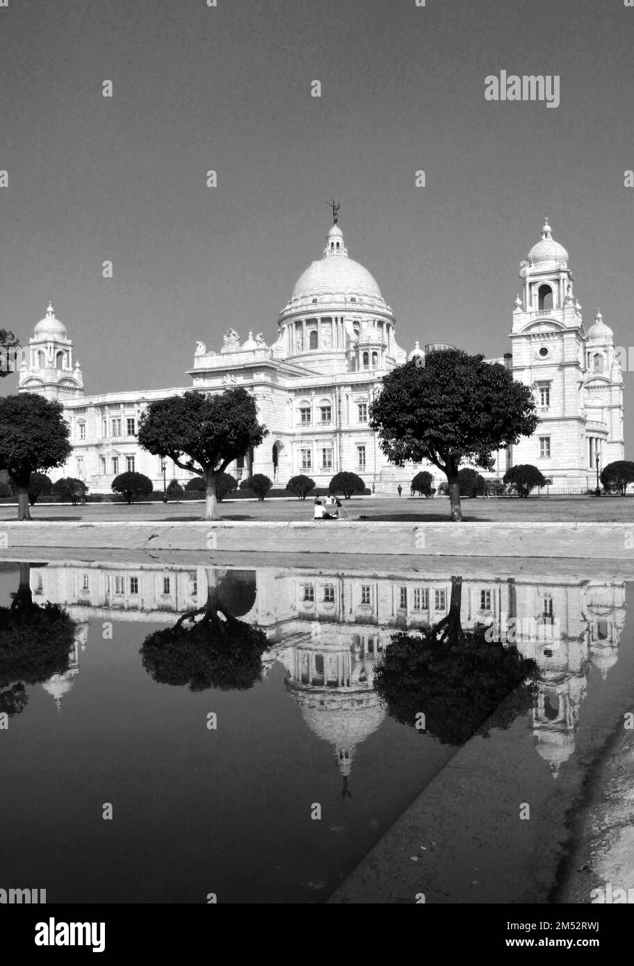 Le célèbre mémorial de la Reine Victoria au Maïdan, Kolkata, Bengale occidental, Inde. Banque D'Images