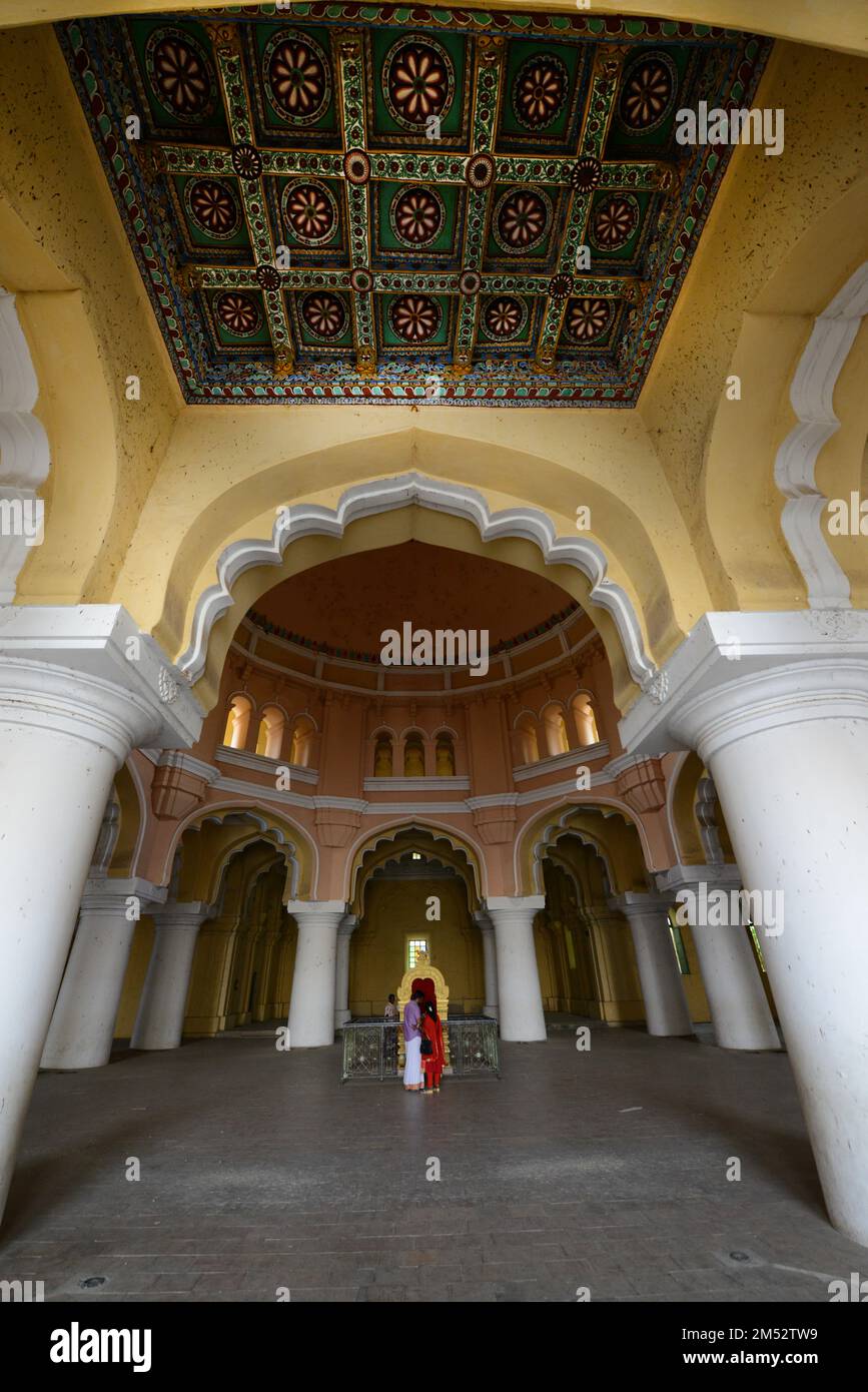 Palais Thirumalai Nayak à Madurai, Tamil Nadu, Inde. Banque D'Images