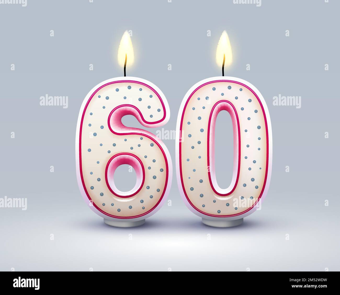 Joyeux anniversaire. 60 anniversaire de l'anniversaire, bougie sous forme de nombres. Illustration vectorielle Illustration de Vecteur